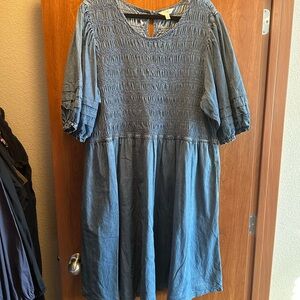 Terra & Sky Denim Blue Smocked Dress